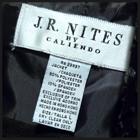 Black Velvet Jacket With Beaded Lapel By J. R. Nite - Picture 7 of 7